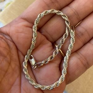 Marked 925‎ Italy Rope Chain Sterling Silver Bracelet